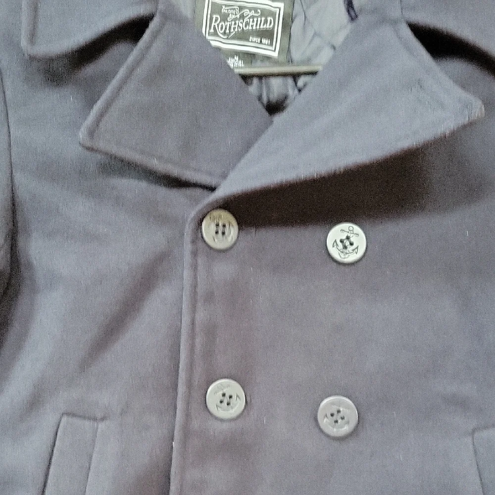 Rothschild Kid's Blue Peacoat Classic Tailored Design Button Closure Size 10/12 - Picture 4 of 12